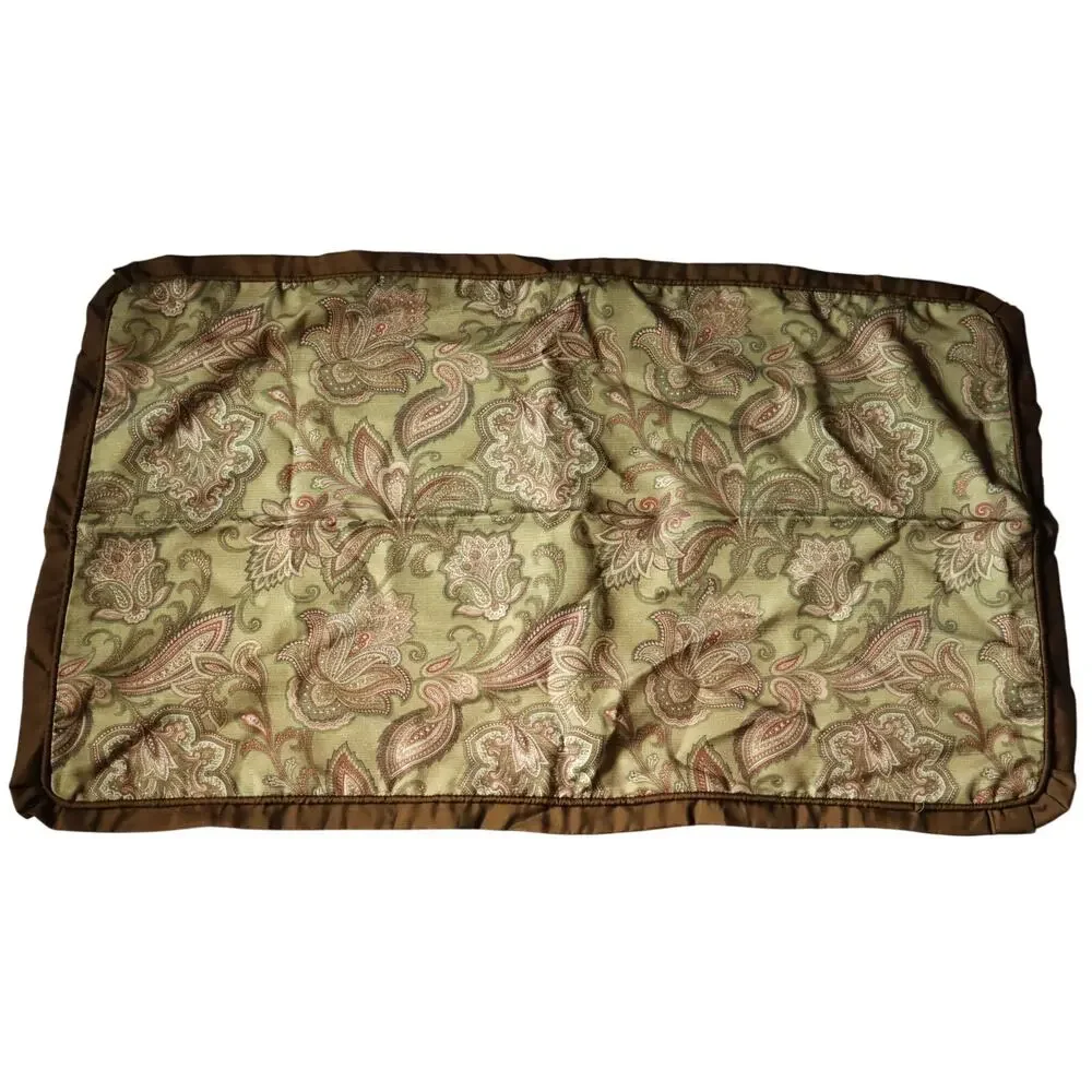 Vintage Y2K Sage Green Red Yellow Earthy Paisley KING Pillow Case Sham SET Boho